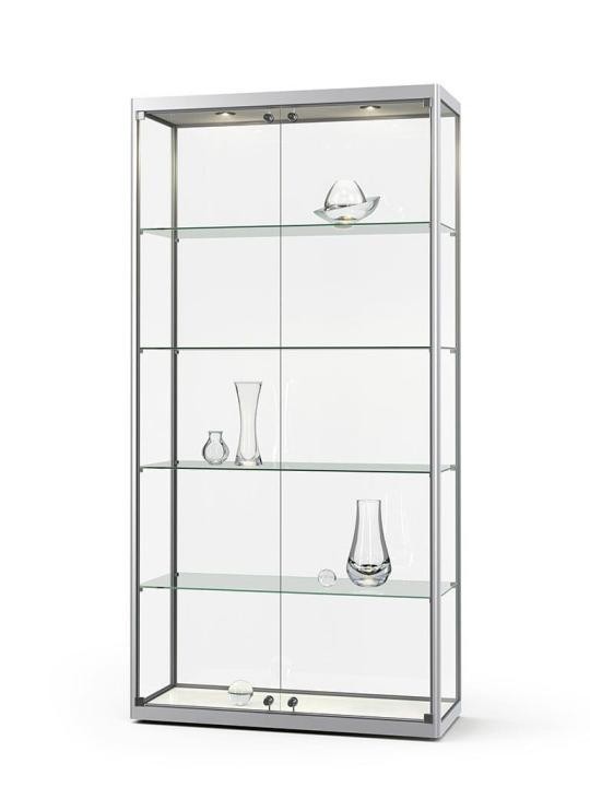 standvitrine glas und aluminium von vitrinen.de standvitrine