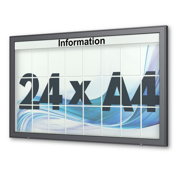 planus-b-65-24a4-a360-304-schaukasten-wand-7016-w-z 24 x DIN A4 Schaukasten Planus - Wandmontage - anthrazit (DB 703)